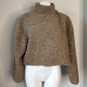 French Connection Faux Fur Crop Dolman Sleeve Jacket Medium